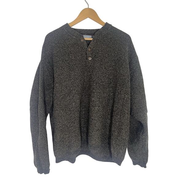 Oscar de la Renta Other - Oscar De La Renta Men's Henley Knit Sweater Size XL Heavy Grunge